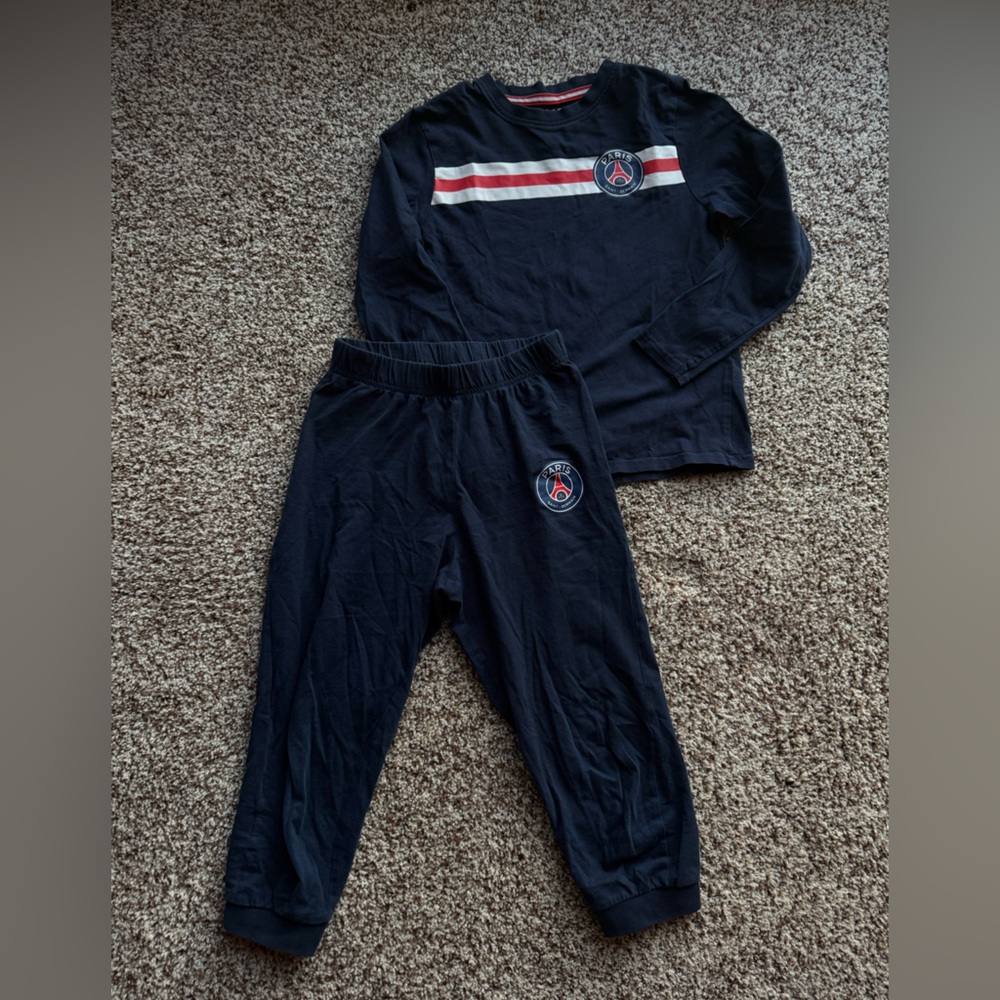 Paris Saint Germain Kids Navy Pajama Set - Size 8